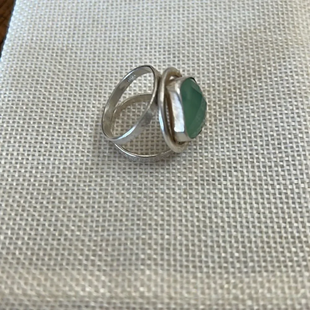 Beautiful large stone ring in silver - Picture 2 of 4